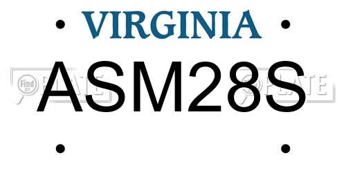 ASM28S Virginia License Plate