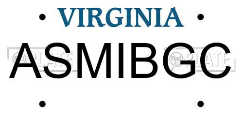 ASMIBGC Virginia License Plate