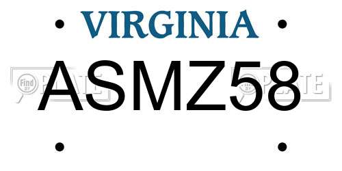 ASMZ58 Virginia License Plate