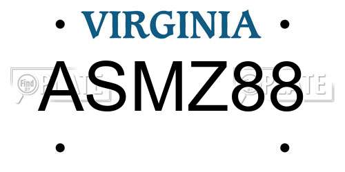 ASMZ88 Virginia License Plate