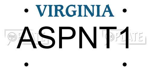 ASPNT1 Virginia License Plate