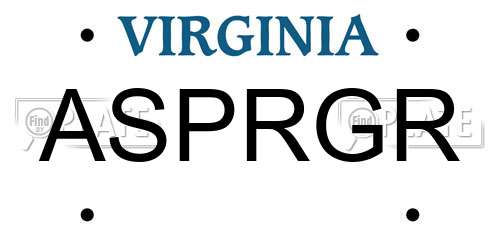 ASPRGR Virginia License Plate