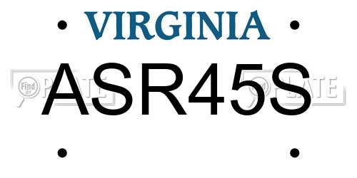 ASR45S Virginia License Plate