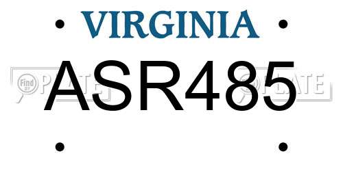 ASR485 Virginia License Plate