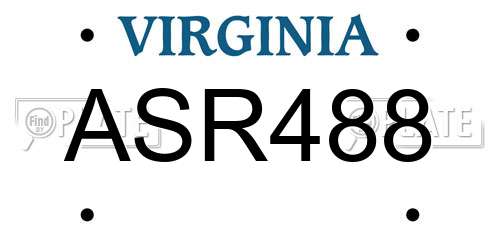 ASR488 Virginia License Plate