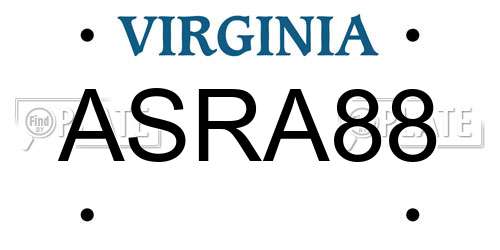 ASRA88 Virginia License Plate