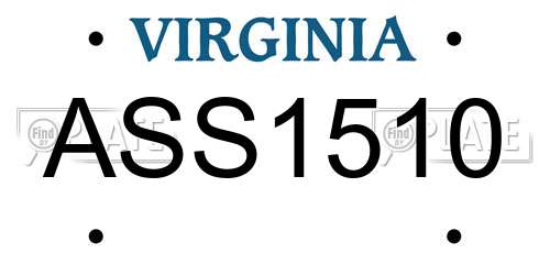 ASS1510 Virginia License Plate