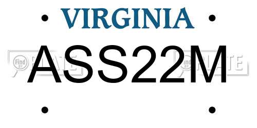 ASS22M Virginia License Plate