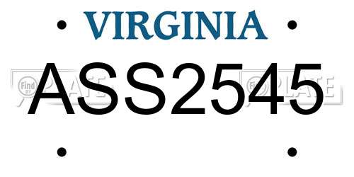 ASS2545 Virginia License Plate