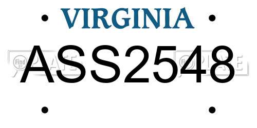 ASS2548 Virginia License Plate