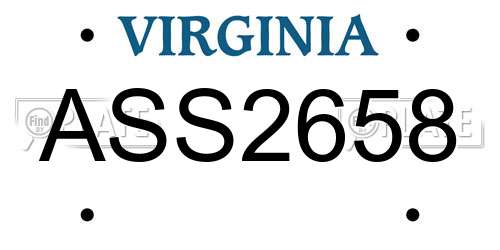 ASS2658 Virginia License Plate