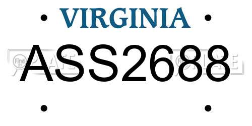 ASS2688 Virginia License Plate