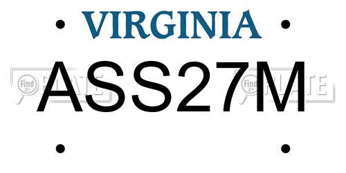 ASS27M Virginia License Plate
