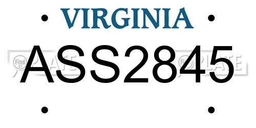 ASS2845 Virginia License Plate