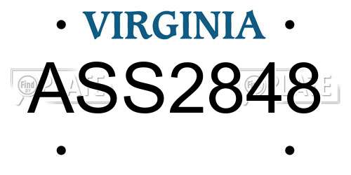 ASS2848 Virginia License Plate