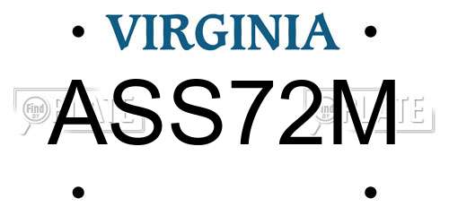 ASS72M Virginia License Plate