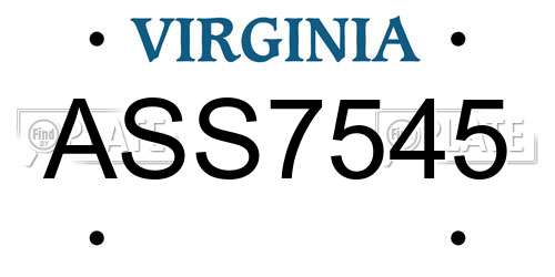 ASS7545 Virginia License Plate