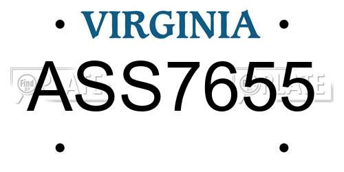 ASS7655 Virginia License Plate