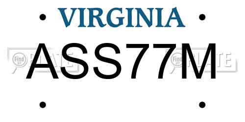 ASS77M Virginia License Plate