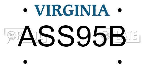 ASS95B Virginia License Plate