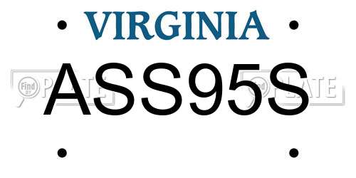 ASS95S Virginia License Plate