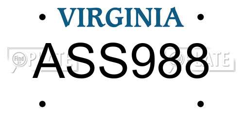 ASS988 Virginia License Plate