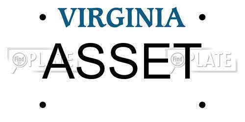 ASSET Virginia License Plate