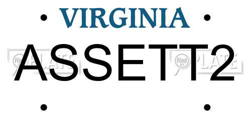 ASSETT2 Virginia License Plate