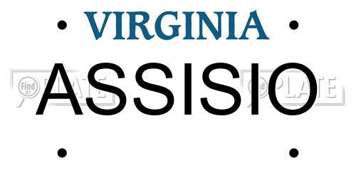 ASSISIO Virginia License Plate