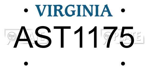 AST1175 Virginia License Plate