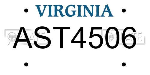 AST4506 Virginia License Plate