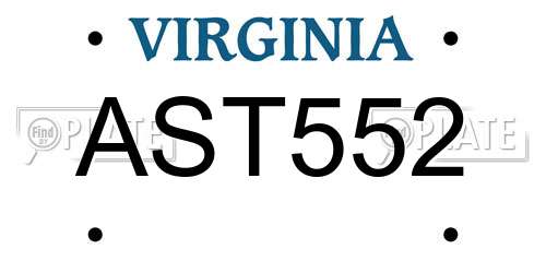 AST552 Virginia License Plate
