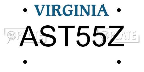 AST55Z Virginia License Plate