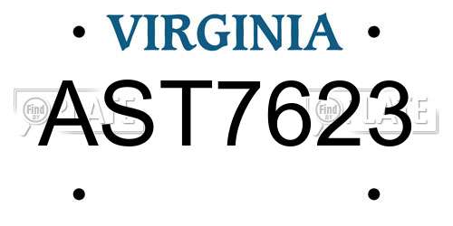 AST7623 Virginia License Plate