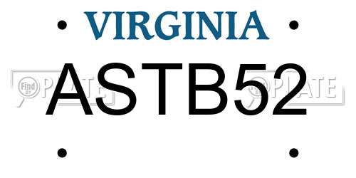 ASTB52 Virginia License Plate