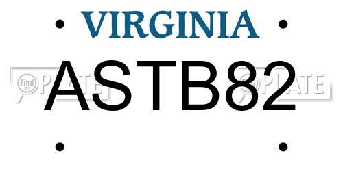 ASTB82 Virginia License Plate