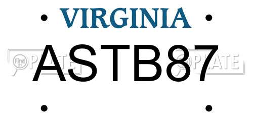 ASTB87 Virginia License Plate