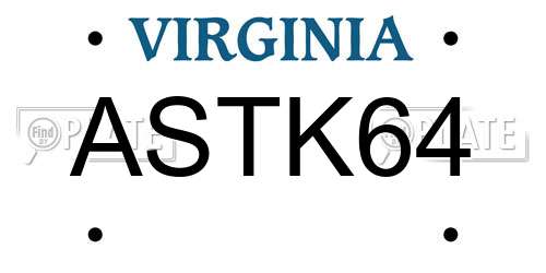ASTK64 Virginia License Plate