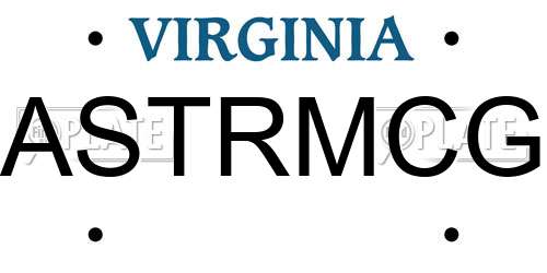 ASTRMCG Virginia License Plate