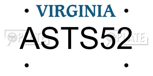ASTS52 Virginia License Plate
