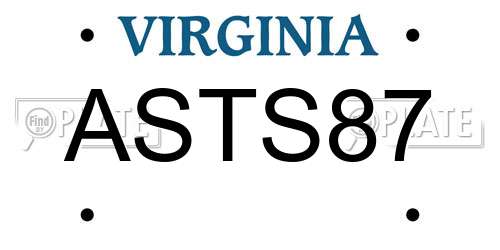 ASTS87 Virginia License Plate
