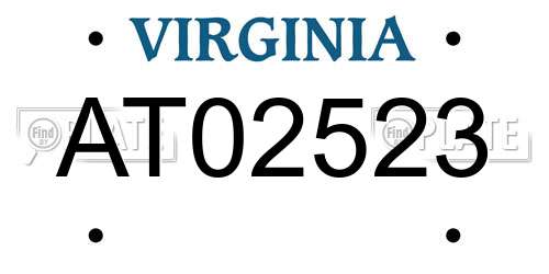 AT02523 Virginia License Plate