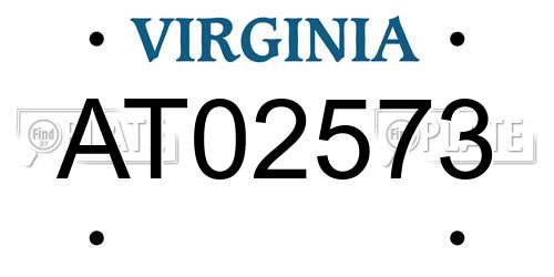 AT02573 Virginia License Plate