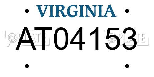 AT04153 Virginia License Plate