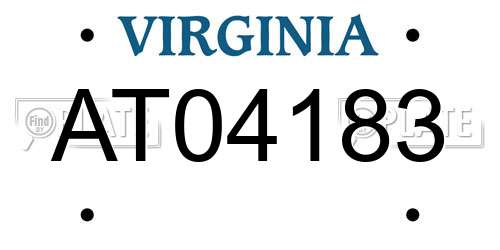 AT04183 Virginia License Plate