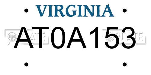 AT0A153 Virginia License Plate