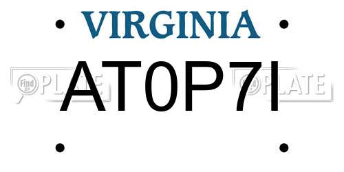 AT0P7I Virginia License Plate