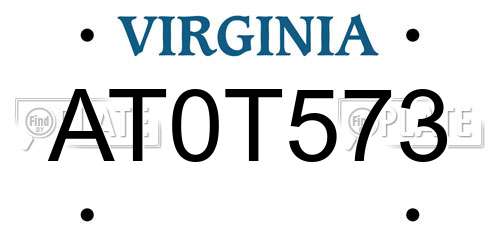 AT0T573 Virginia License Plate