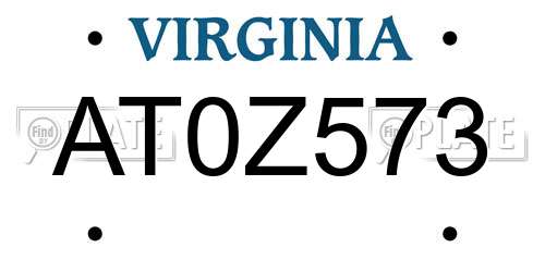 AT0Z573 Virginia License Plate