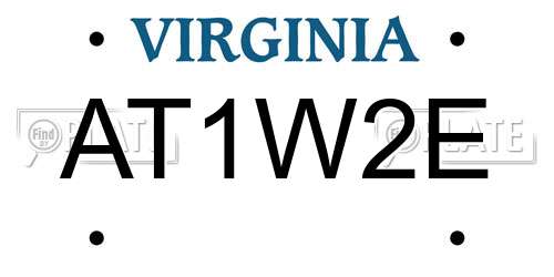 AT1W2E Virginia License Plate